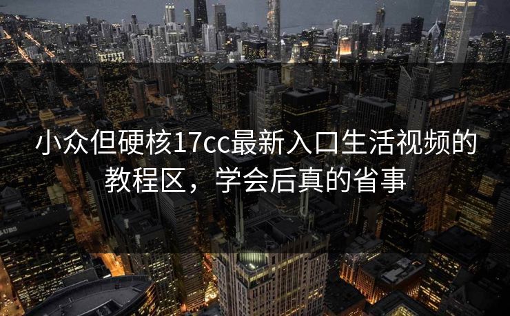 小众但硬核17cc最新入口生活视频的教程区，学会后真的省事